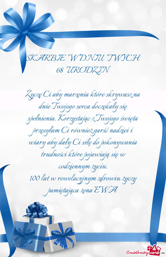 SKARBIE W DNIU TWYCH 68 URODZIN