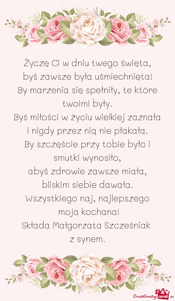 Składa Małgorzata Szcześniak
