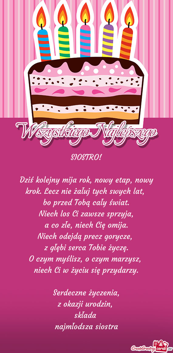 Składa najmłodsza siostra