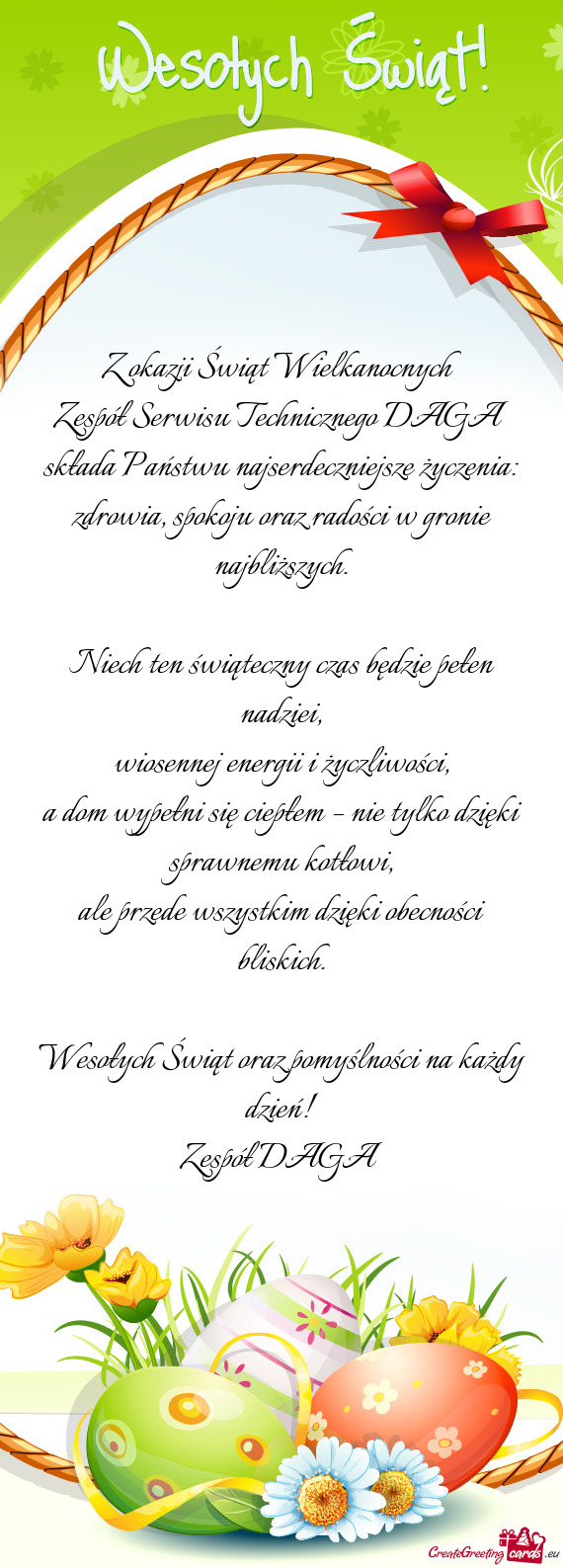 Składa Państwu najserdeczniejsze życzenia