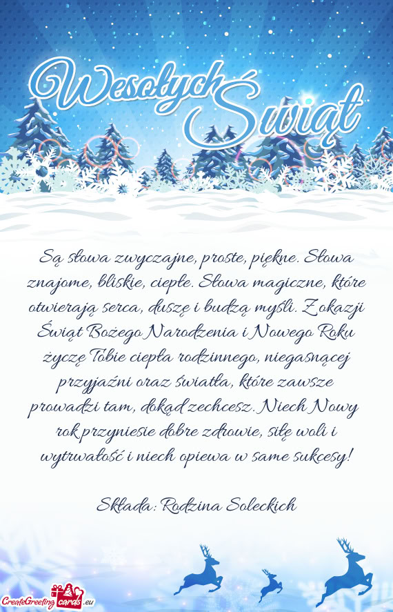 Składa: Rodzina Soleckich