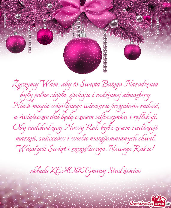 Składa ZEAOiK Gminy Studzienice