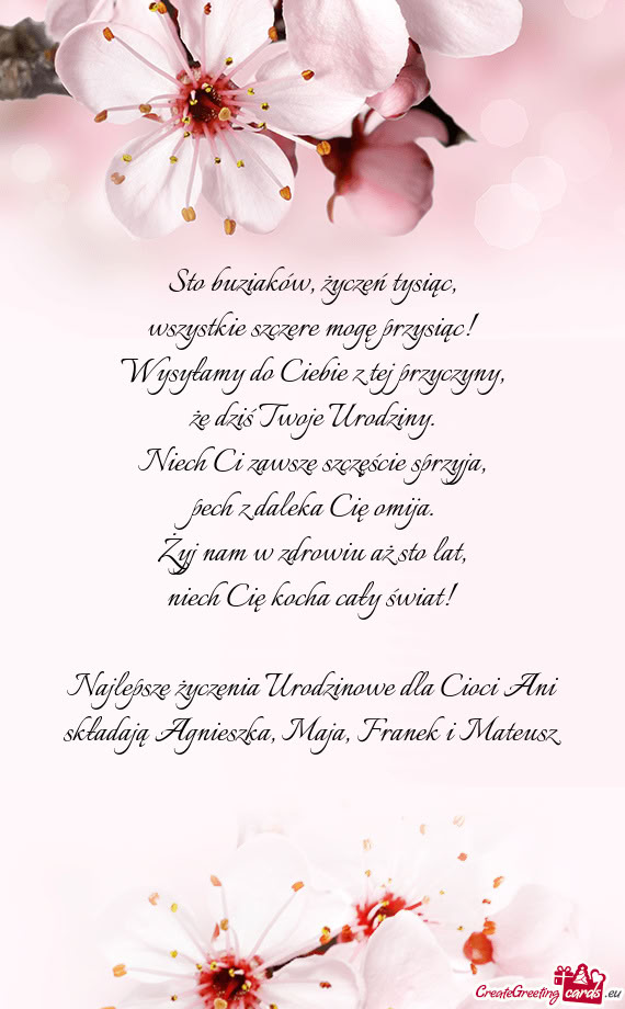 Składają Agnieszka, Maja, Franek i Mateusz ❤️❤️❤️❤️🥳🎂