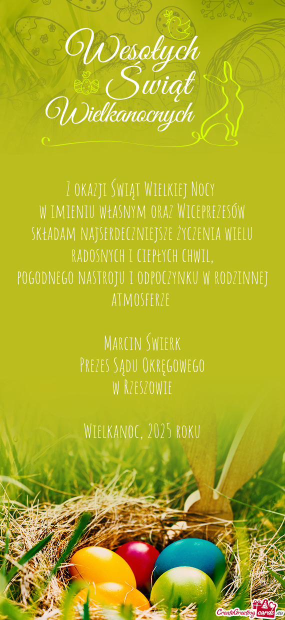 Składam najserdeczniejsze życzenia wielu radosnych i ciepłych chwil