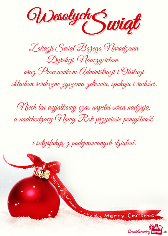 Składam serdeczne życzenia zdrowia, spokoju i radości
