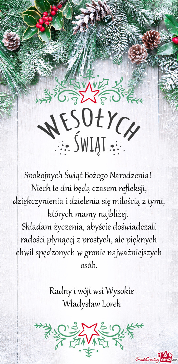 Składam życzenia, abyście doświadczali radości płynącej z prostych, ale pięknych chwil spęd