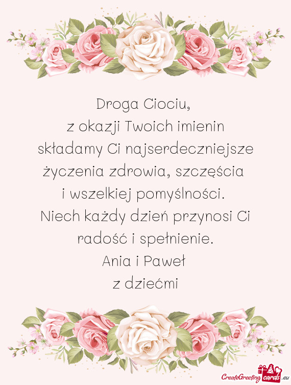 Składamy Ci najserdeczniejsze życzenia zdrowia, szczęścia