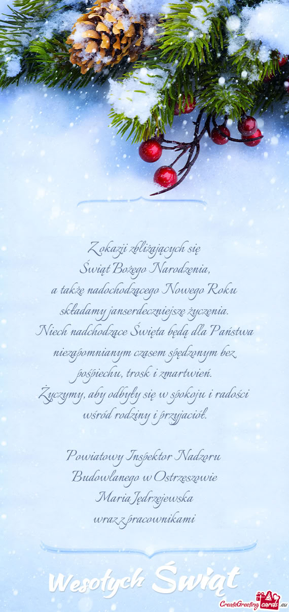 Składamy janserdeczniejsze życzenia