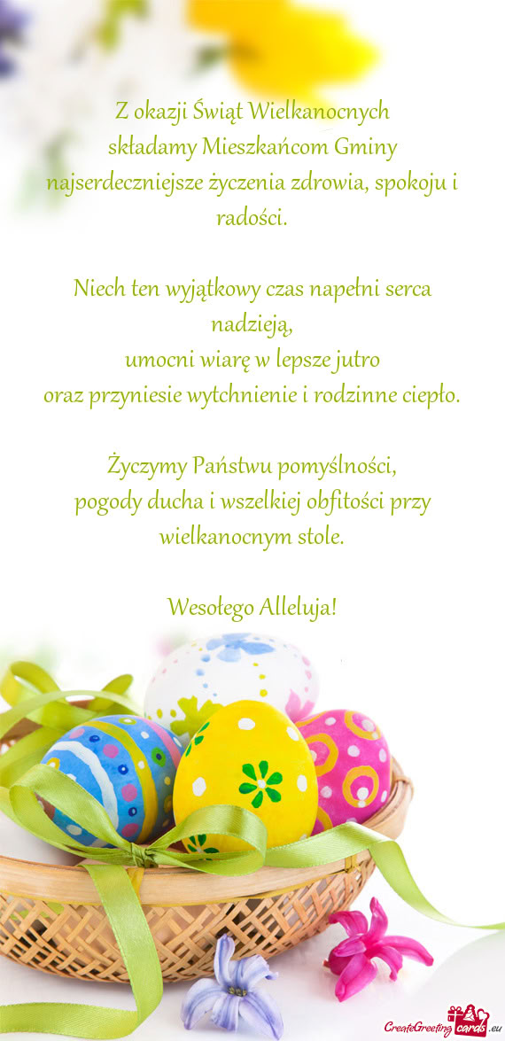 Składamy Mieszkańcom Gminy