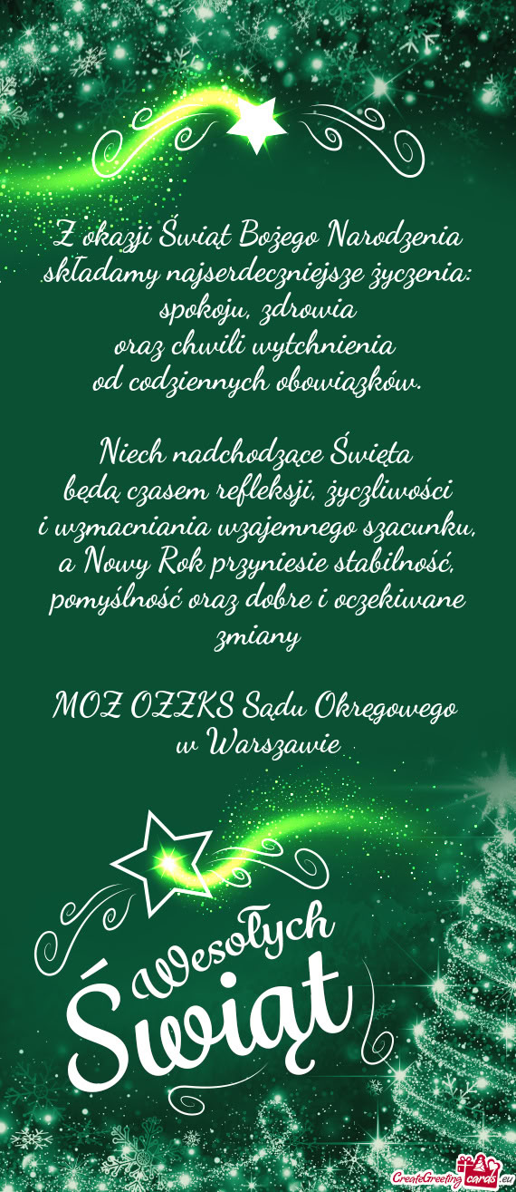 Składamy najserdeczniejsze życzenia: spokoju, zdrowia