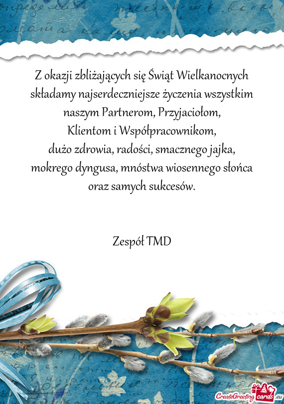 Składamy najserdeczniejsze życzenia wszystkim naszym Partnerom, Przyjaciołom