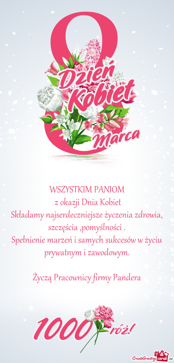 Składamy najserdeczniejsze życzenia zdrowia, szczęścia ,pomyślności