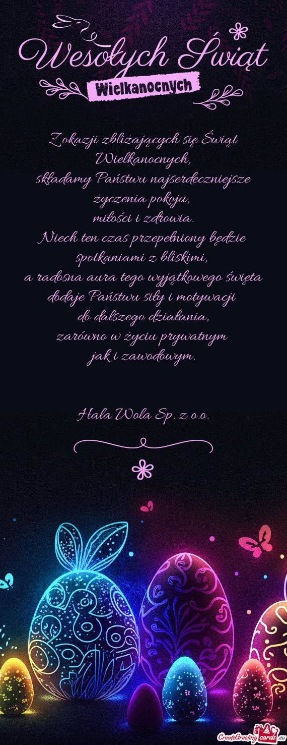 Składamy Państwu najserdeczniejsze życzenia pokoju