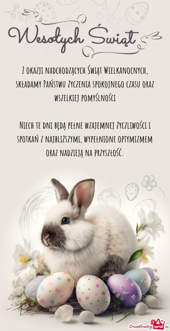 Składamy Państwu życzenia spokojnego czasu oraz wszelkiej pomyślności