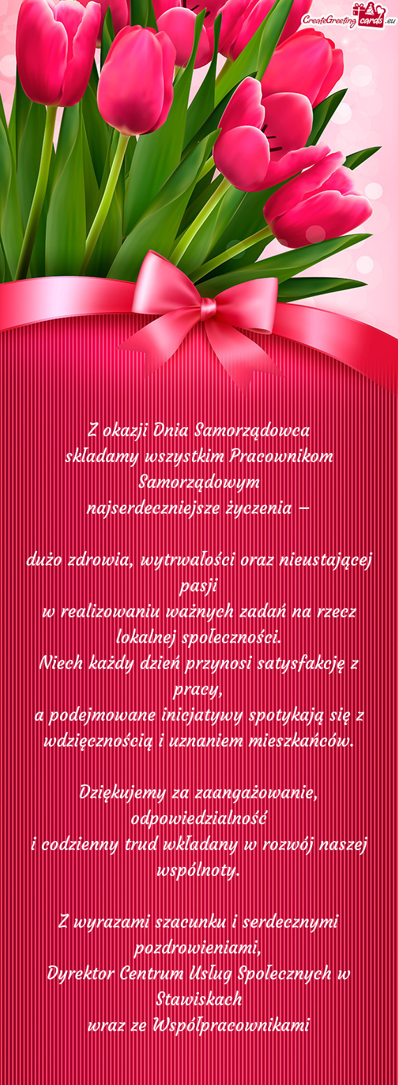 Składamy wszystkim Pracownikom Samorządowym