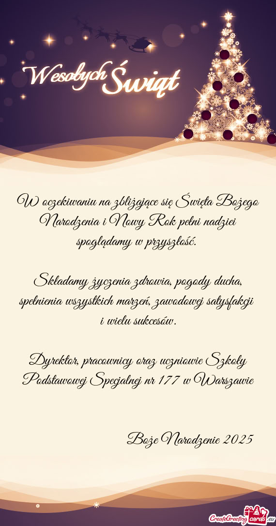 Składamy życzenia zdrowia, pogody ducha, spełnienia wszystkich marzeń, zawodowej satysfakcji i