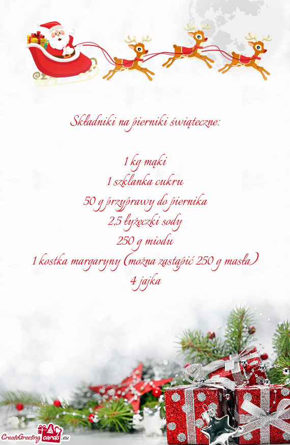 Składniki na pierniki świąteczne