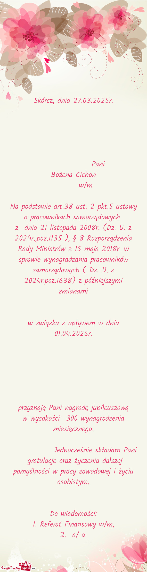 Skórcz, dnia 27.03.2025r