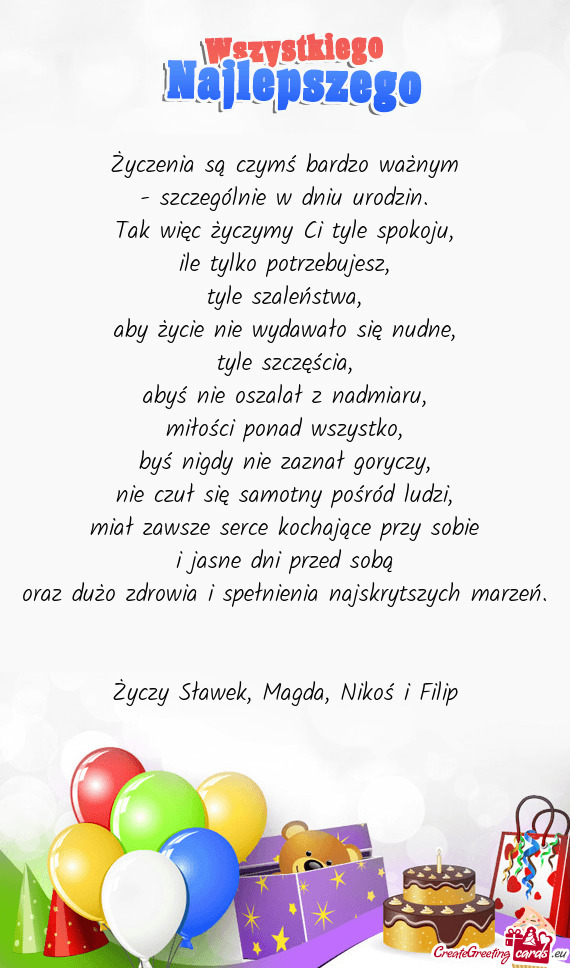 Sławek, Magda, Nikoś i Filip