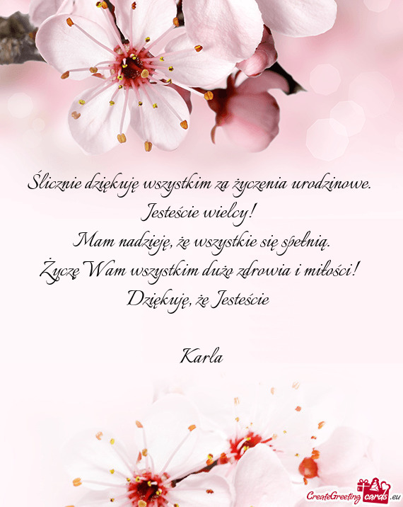 Ślicznie dziękuję wszystkim za życzenia urodzinowe