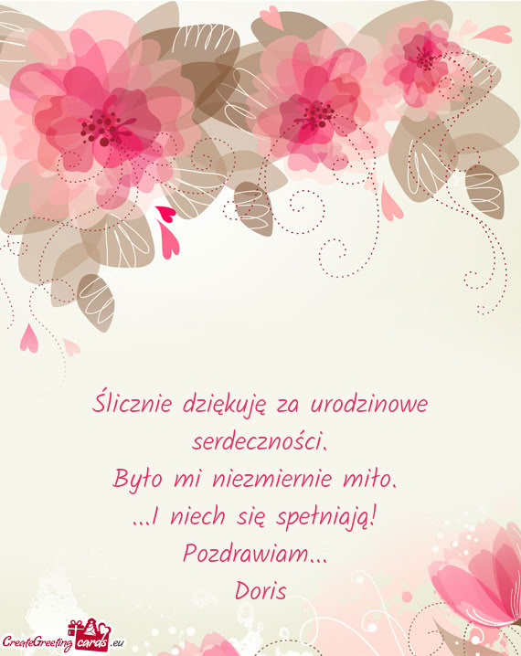 Ślicznie dziękuję za urodzinowe serdeczności