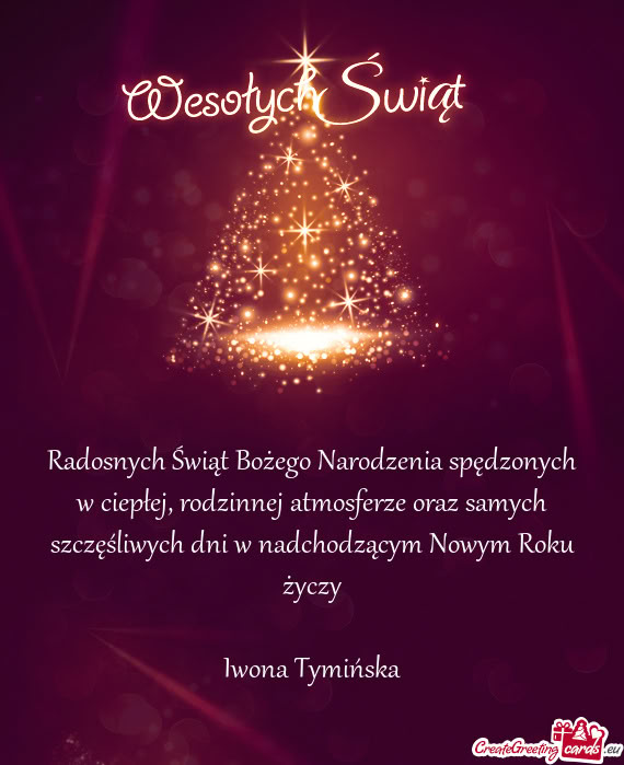 Śliwych dni w nadchodzącym Nowym Roku życzy