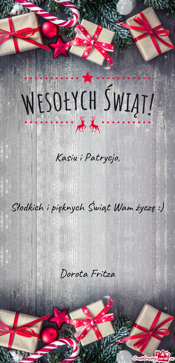 Słodkich i pięknych Świąt Wam życzę :)