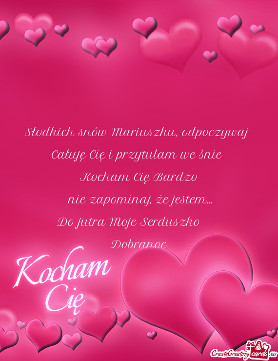 Słodkich snów Mariuszku, odpoczywaj