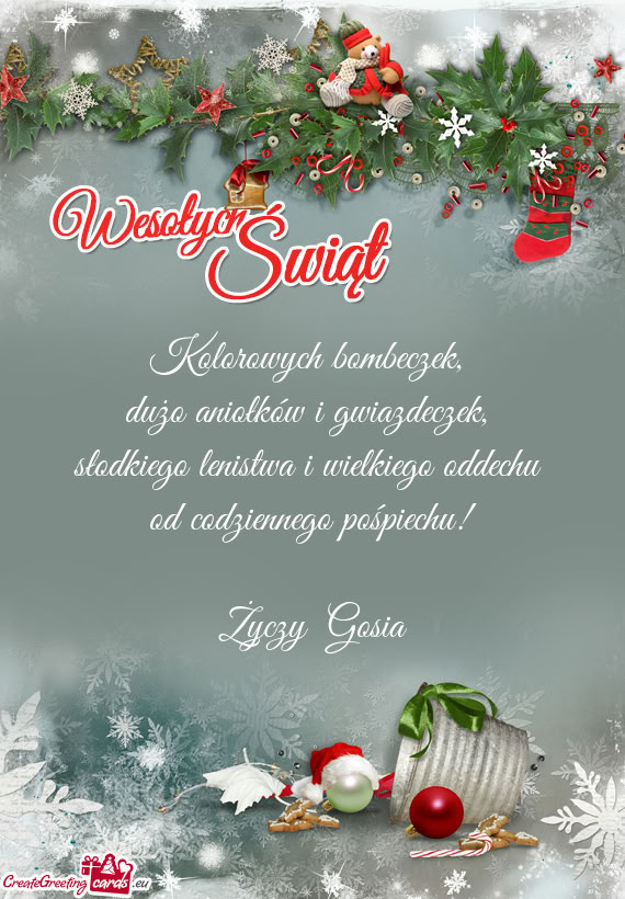 Słodkiego lenistwa i wielkiego oddechu od codziennego pośpiechu!  Gosia