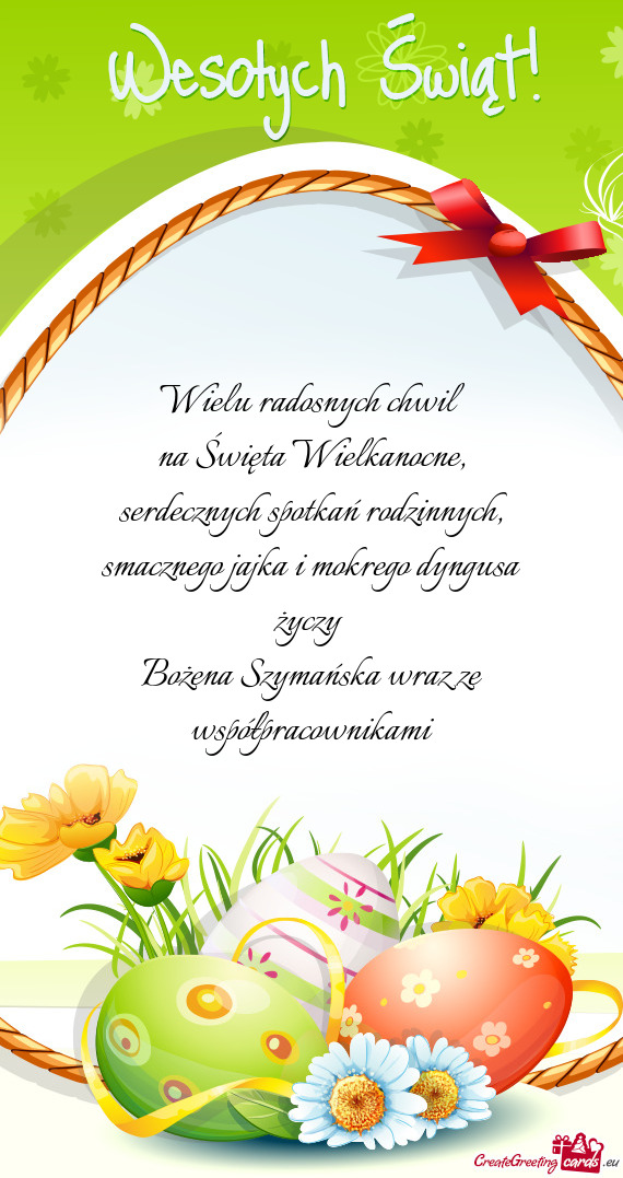 Smacznego jajka i mokrego dyngusa Bożena Szymańska wraz ze współpracownikami