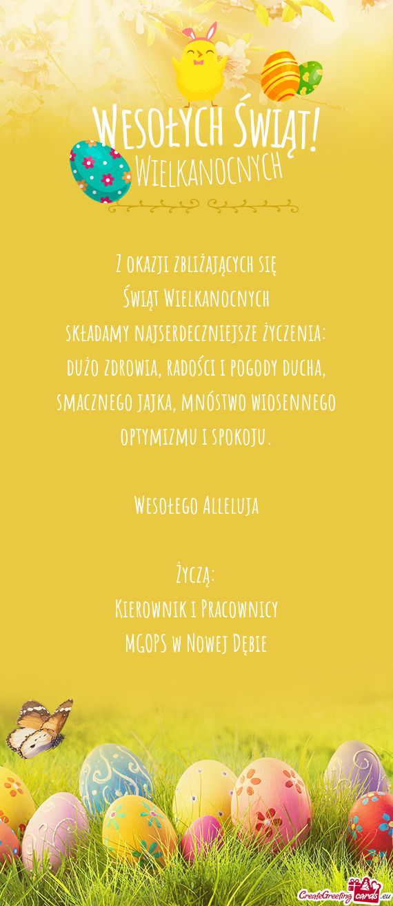 Smacznego jajka, mnóstwo wiosennego optymizmu i spokoju