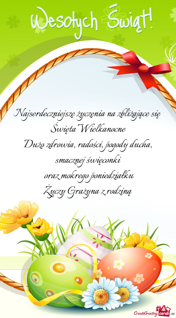 Smacznej święconki oraz mokrego poniedziałku Grażyna z rodziną