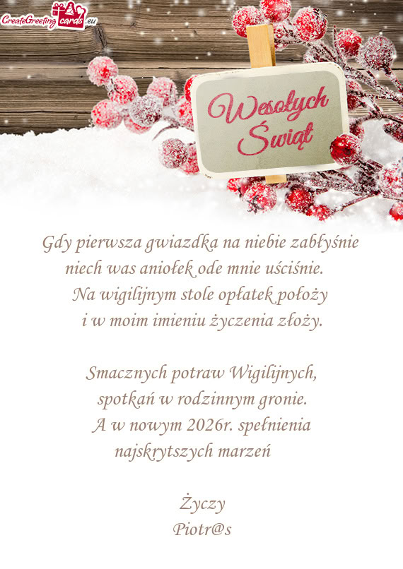 Smacznych potraw Wigilijnych