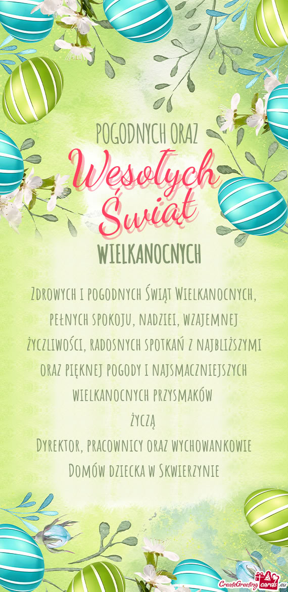Snych spotkań z najbliższymi oraz pięknej pogody i najsmaczniejszych wielkanocnych przysmaków