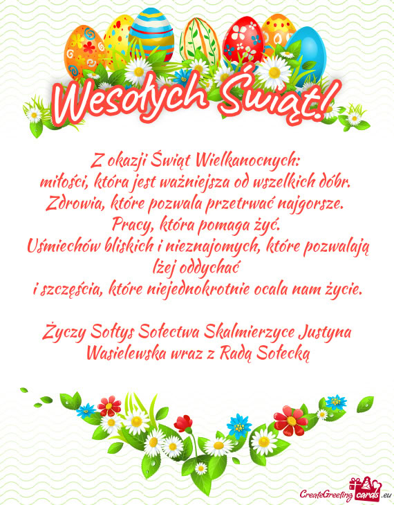 Sołtys Sołectwa Skalmierzyce Justyna Wasielewska wraz z Radą Sołecką