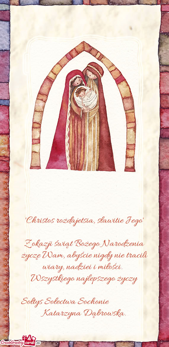 Sołtys Sołectwa Sochonie     Katarzyna Dąbrowska