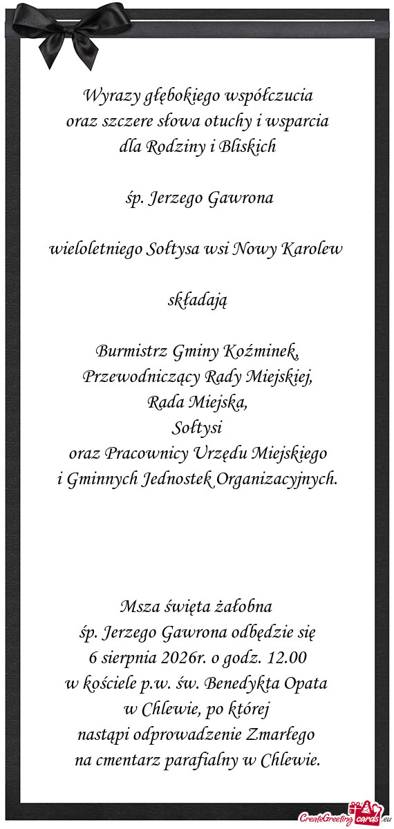 Śp. Jerzego Gawrona