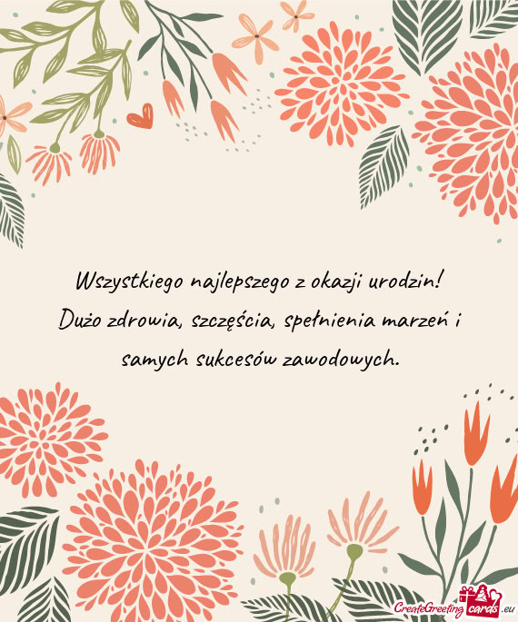 Spełnienia marzeń i samych sukcesów zawodowych