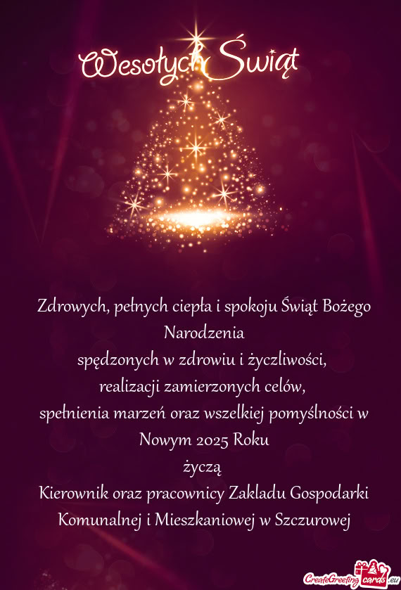 Spełnienia marzeń oraz wszelkiej pomyślności w Nowym 2025 Roku