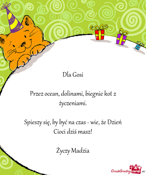 Spieszy się, by być na czas - wie, że Dzień Cioci dziś masz