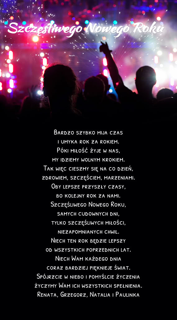 Spójrzcie w niebo i pomyślcie życzenia życzymy Wam ich wszystkich spełnienia