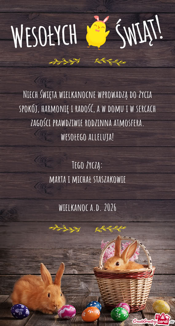 Spokój, harmonię i radość, a w domu i w sercach