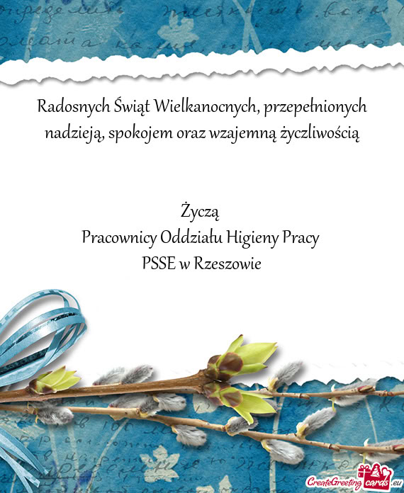 Spokojem oraz wzajemną życzliwością  Życzą Pracownicy Oddziału Higieny Pracy PSSE w