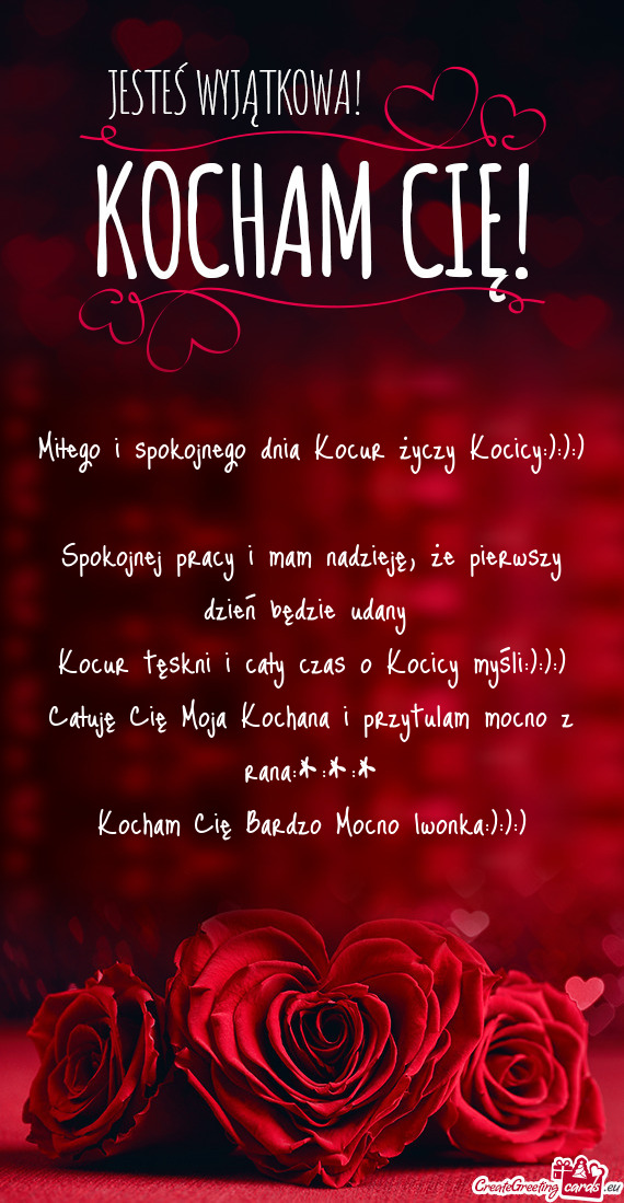 Spokojnej pracy i mam nadzieję, że pierwszy dzień będzie udany