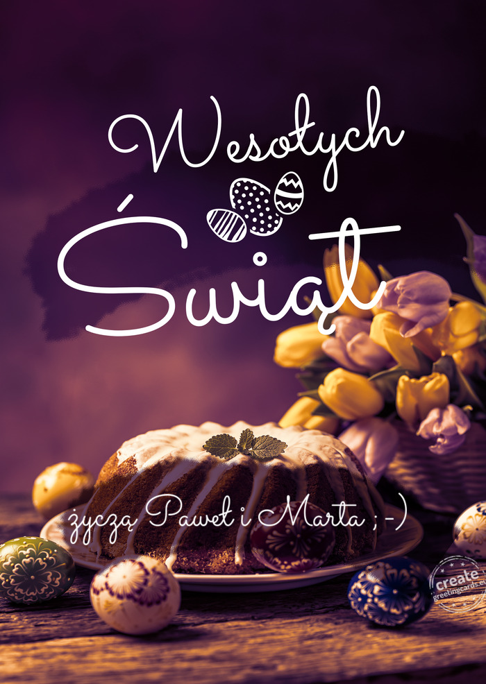 Spokojnej Wielkanocyżyczą Paweł i Marta ;-)