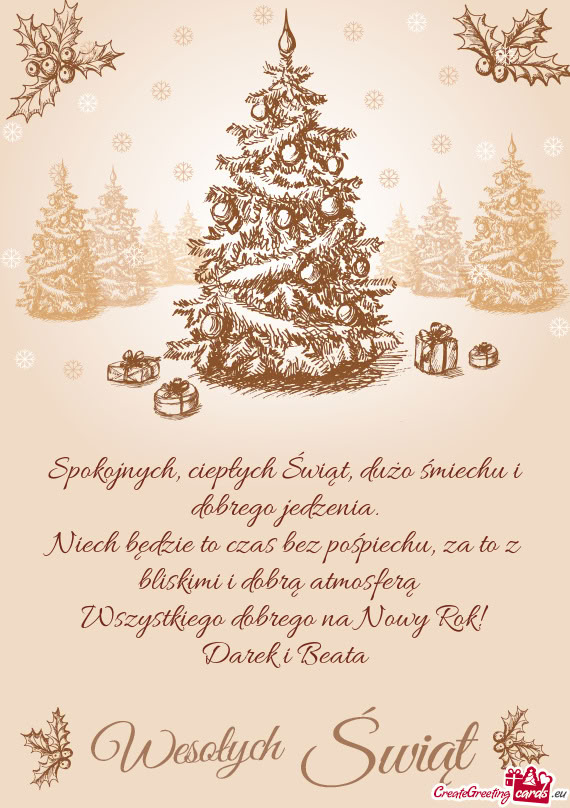 Spokojnych, ciepłych Świąt, dużo śmiechu i dobrego jedzenia