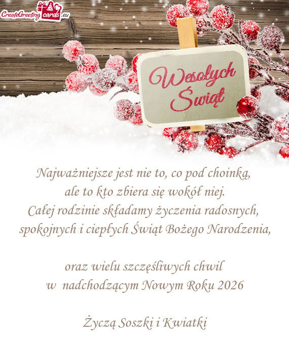 Spokojnych i ciepłych Świąt Bożego Narodzenia