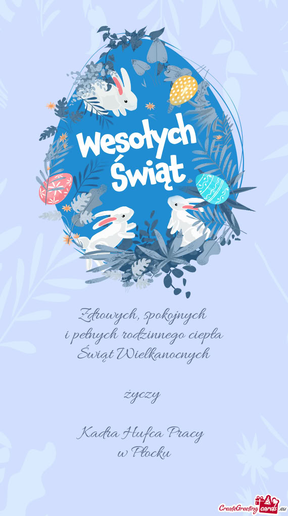 Spokojnych i pełnych rodzinnego ciepła Świąt Wielkanocnych  Kadra Hufca Pracy