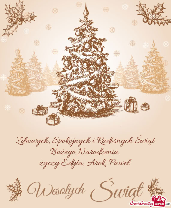 Spokojnych i Radosnych Świąt Bożego Narodzenia Edyta