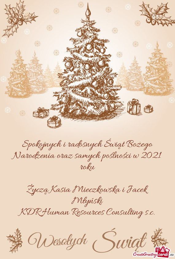 Spokojnych i radosnych Świąt Bożego Narodzenia oraz samych poślności w 2021 roku